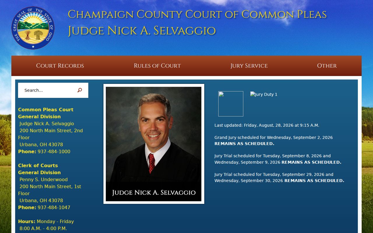 Champaign County court docket General Division court information