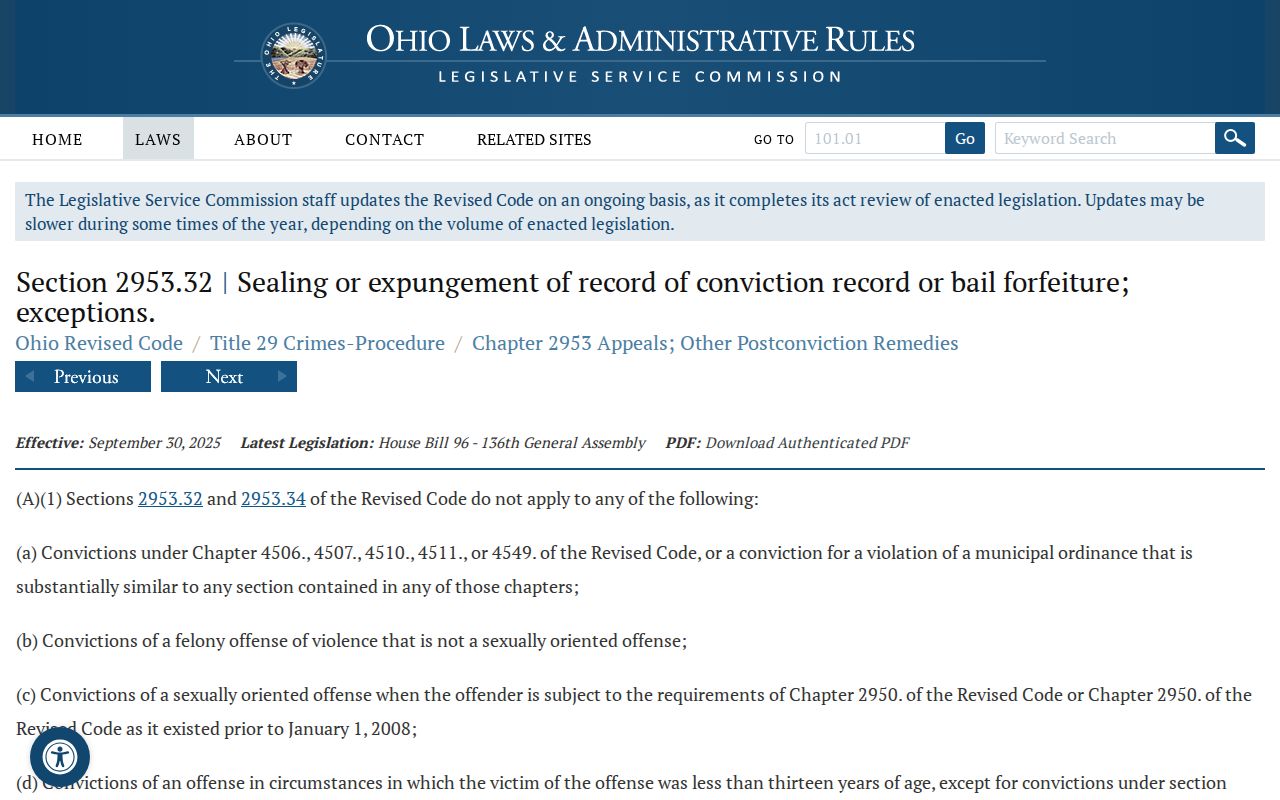 North Lewisburg court docket Ohio sealing record law source