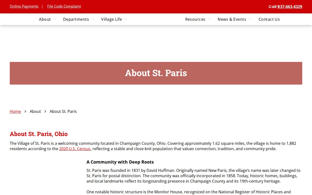 St. Paris court docket village history record